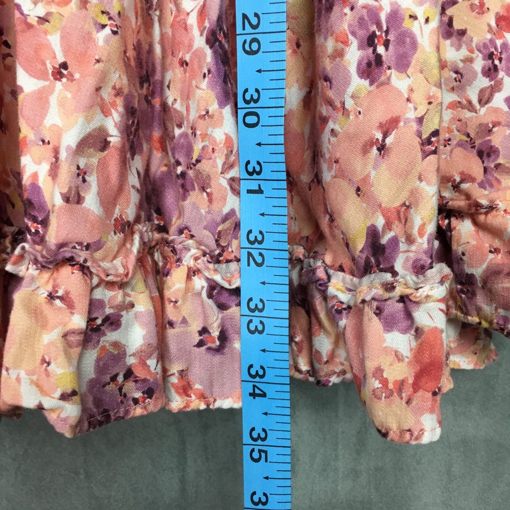 Dear John Pink‎ Floral Tiered Mini Dress XS Smocked Cottagecore - Picture 6 of 16